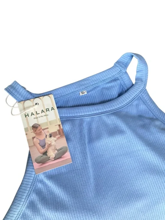 Halara Women’s Halter Ribbed Maxi Dress Blue Halter Maxi with Side Slit NWT - Picture 3 of 13